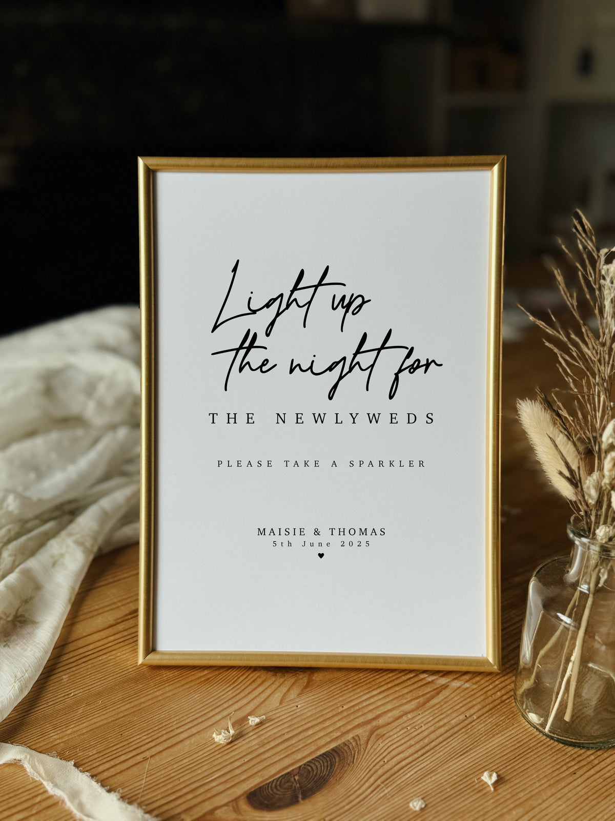 Sparklers Wedding Sign Print
