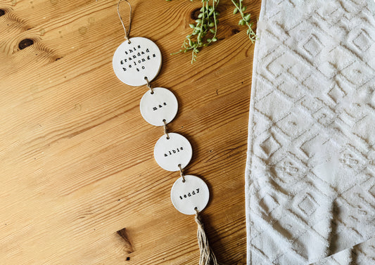 Personalised Clay Wall Hanging, Grandad Gift, Father's Day Plaque