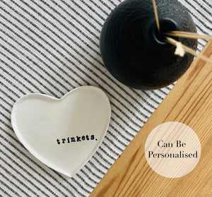 Personalised Clay Heart Trinket Tray