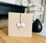 Personalised Clay Heart Keepsake Card