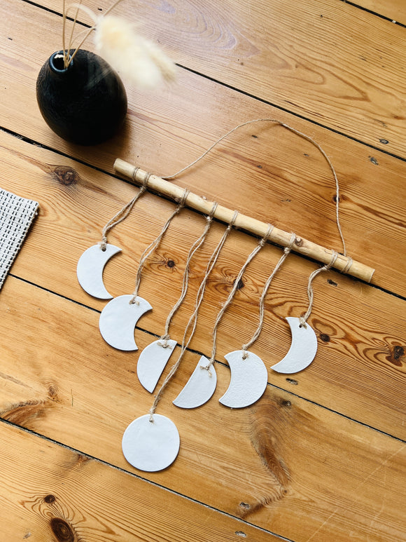 Large Moon Phases Clay Wall Hanging