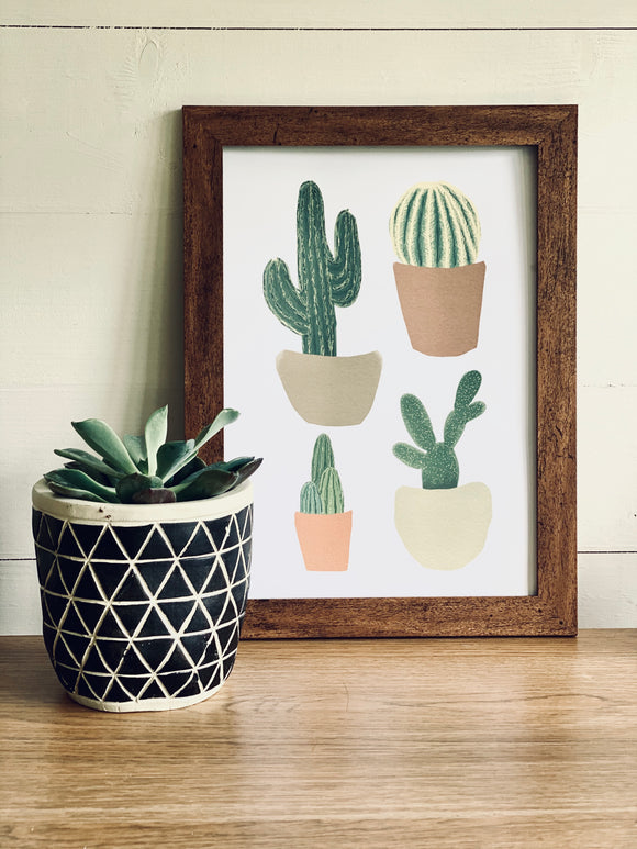 Four Cacti Print