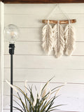 Three-Feather Macrame Wall Hanging