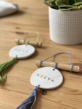 Personalised Name Tassel Clay Wall Hanging