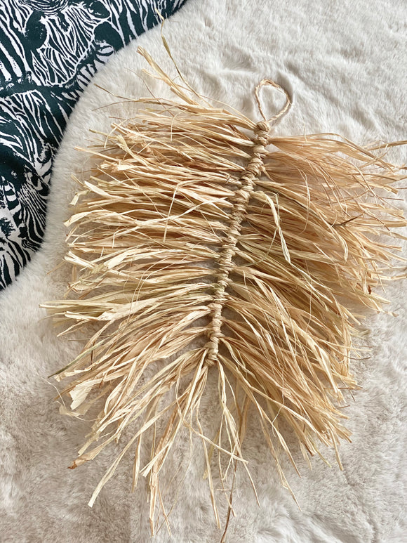 Raffia Feather Wall Hanging