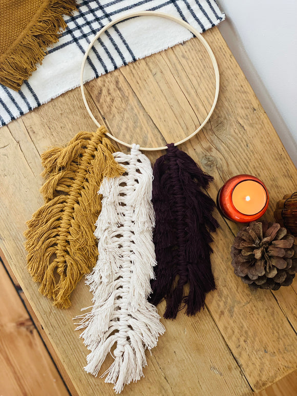 Autumn Feathers Wall Hanging