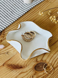 Gold Edge Sculptural Clay Trinket Dish