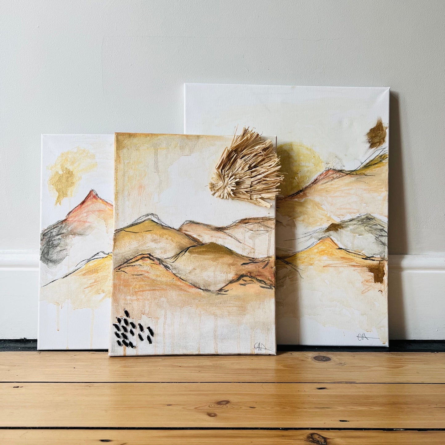 Textured Mountains Collection Canvases - 01