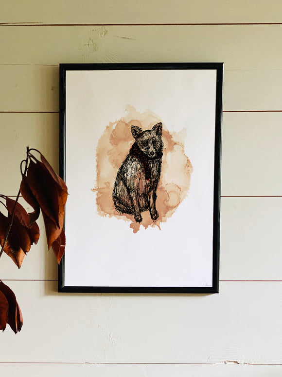 Autumn Woodland Fox Print