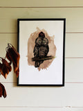 Autumn Woodland Owl Print