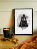 Autumn Woodland Badger Print