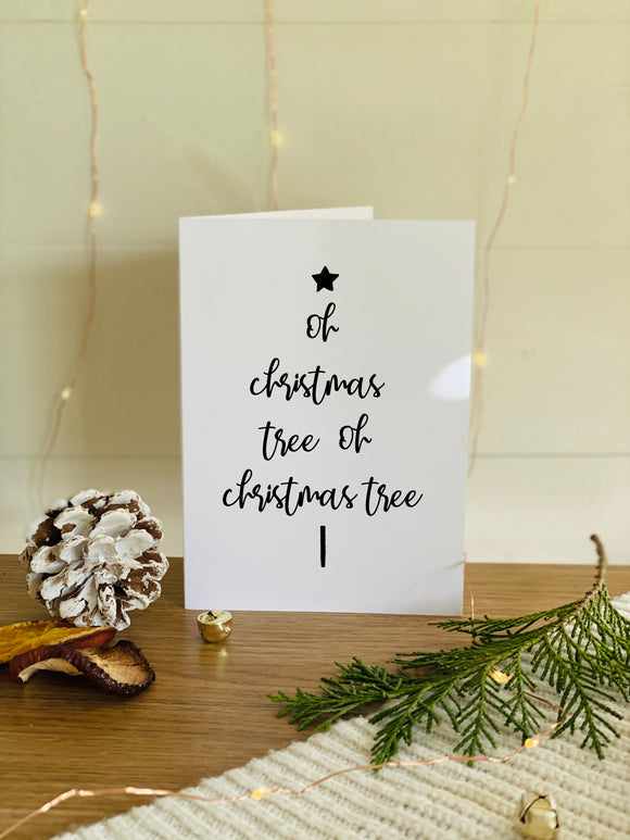 White Christmas Oh Christmas Tree Card